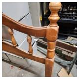 Vintage Turned Spindle Back Twin Size Wooden Headboard - slat style for bedframe attachment - some finish wear