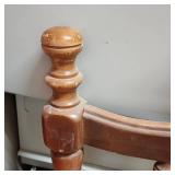 Vintage Turned Spindle Back Twin Size Wooden Headboard - slat style for bedframe attachment - some finish wear