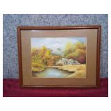 Farm Scene Painting - 13" H  x 17" W