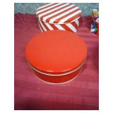 Set of 4 holiday cookie tins  (comes inside a blue and pink floral bath and body works reusable shopping bag not pictured)