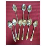 Oneida Community - set of 9 large tablespoon size silver-plate spoons - style line is 