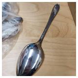 Oneida Community - set of 9 large tablespoon size silver-plate spoons - style line is 