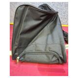 Black Rolling Duffle Bag with Multiple Compartments. 34"L x 12" W x 12" H.  Good clean condition