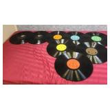 Vintage Vinyl Record Collection - set of 8 no sleeves- Pat Boone (qty 2) and Burl Ives Albums (qty 6)