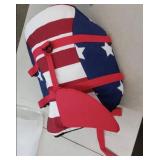 XXL Red, White & Blue Shark Fin Pet Flotation Device  - Retail: $0