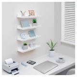 White Scalloped Floating Wall Shelves Set of 4 - Retail: $44