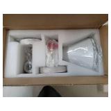 Modern White Wall Sconce with Wood Accent - Retail: $36