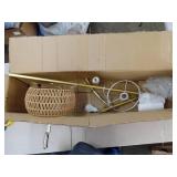 Modern Boho Arc Floor Lamp with Rattan Shade - Missing Remotes - Retail: $65