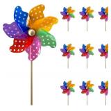 Rainbow Polka Dot Pinwheel Set - Pack of 10 - Retail: $15
