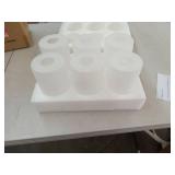 Set of 6 White Frosted Glass Cylinder Lampshades - Retail: $53