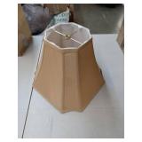 Octagonal Bell Lamp Shade in Gold - Small Tear on Bottom (see photos)  - Retail: $43
