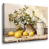Rustic Lemon Still Life Canvas Wall Art - Retail: $24