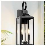 Modern Black Outdoor Wall Lantern - Retail: $56