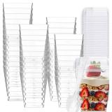 Clear Plastic Parfait Cups Set with Lids and Spoons - Retail: $21