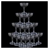 Clear Plastic Champagne Coupe Set - 50 Pieces - Retail: $35