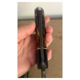 Handcrafted Copper Damascus Steel Hunting Fishing Knife full tang with Resin Handle with leather sheath approx 8.5 inches hunting fishing gift idea