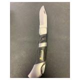 Handmade folding knife locking back leather sleeve pouch holster 7 inch long