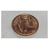1 oz 999 fine copper round Mercury Dime design