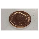 1 oz 999 fine copper round Indian Head Penny Coin design