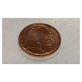 1 oz 999 fine copper round Buffalo nickel design