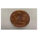 1 oz 999 fine copper round Buffalo nickel design