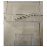 Transparent Reptile Feeding Box 360Â°, Standard Faunarium with Handle, Reptile Tank Transport & Portable Habitat Feeding Boxes, Transparent Plastic Pet Houses for Gecko, Frog, Lizard (Black, 2-Pack,
