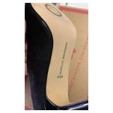 NEW! Adrienne Vittadini Black Suede Heals with Logo size 6.5M