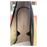 NEW! Adrienne Vittadini Black Suede Heals with Logo size 6.5M