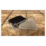 Keychain Wristlet Wallet,Keychain Double Pocket Women Wristband,Small Zipper Card Holder Mini Coin Pocket Key Holder (Black+Grey) DP60