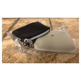 Keychain Wristlet Wallet,Keychain Double Pocket Women Wristband,Small Zipper Card Holder Mini Coin Pocket Key Holder (Black+Grey) DP60