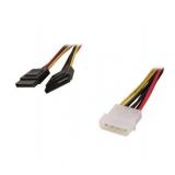 StarTech.com PYO2LP4SATA 1 ft. LP4 to 2 SATA Internal Power Splitter Cable ITR80 *Lot of 2, tested working