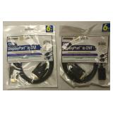 QVS 6ft DisplayPort to DVI Digital Video Cable ITR80 *Lot of 2