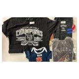 Box of Sports Apparel - LA Kings Champions Shirts, Auburn University Baby Onsies, Phoenix Coyotes Shirts, Kentucky Wildcats Capri Pants