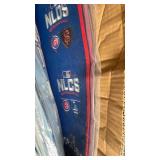 Lot of Sports Banners: Tar Heels, Penguins, Cubs, and 3 Auburn Aprons