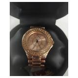Rose Gold Tone Crystal Bezel Ladies Watch