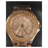 Rose Gold Tone Crystal Bezel Ladies Watch