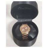 Rose Gold Tone Crystal Bezel Ladies Watch