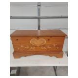 Lane Cedar Hope Chest with Heart Design - Missing Latch for Lock