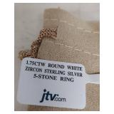 1.75 CTW Round White Zircon Sterling Silver Ring size 6