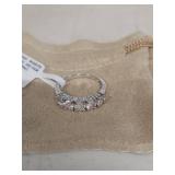 1.75 CTW Round White Zircon Sterling Silver Ring size 6