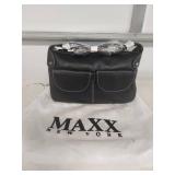 MAXX New York Black Leather Shoulder Bag
