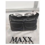 MAXX New York Black Leather Shoulder Bag