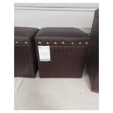 Large and 2 Small Brown Storage Trunk with Brass Studs