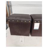Large and 2 Small Brown Storage Trunk with Brass Studs