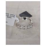 1.75 CTW Round White Zircon Sterling Silver Ring - Size 7