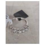 1.75 CTW Round White Zircon Sterling Silver Ring - Size 7