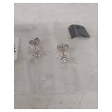 Sterling Silver Round CZ Stud Earrings