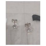 Sterling Silver Round CZ Stud Earrings