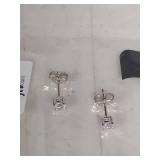 Sterling Silver Round CZ Stud Earrings