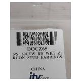 Sterling Silver Round CZ Stud Earrings